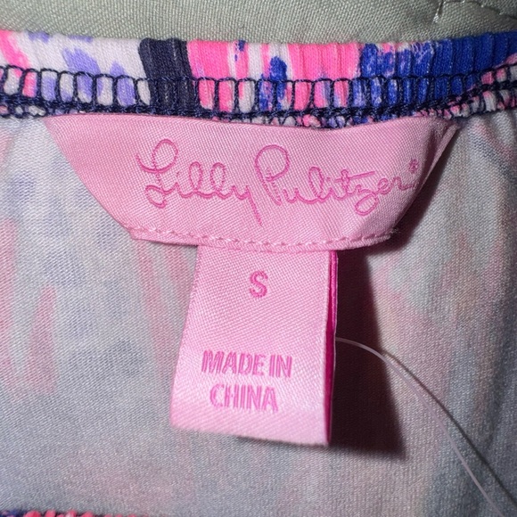 Lilly Pulitzer Lana Romper Bright Navy Palms Up Size S. NWT - Picture 4 of 14